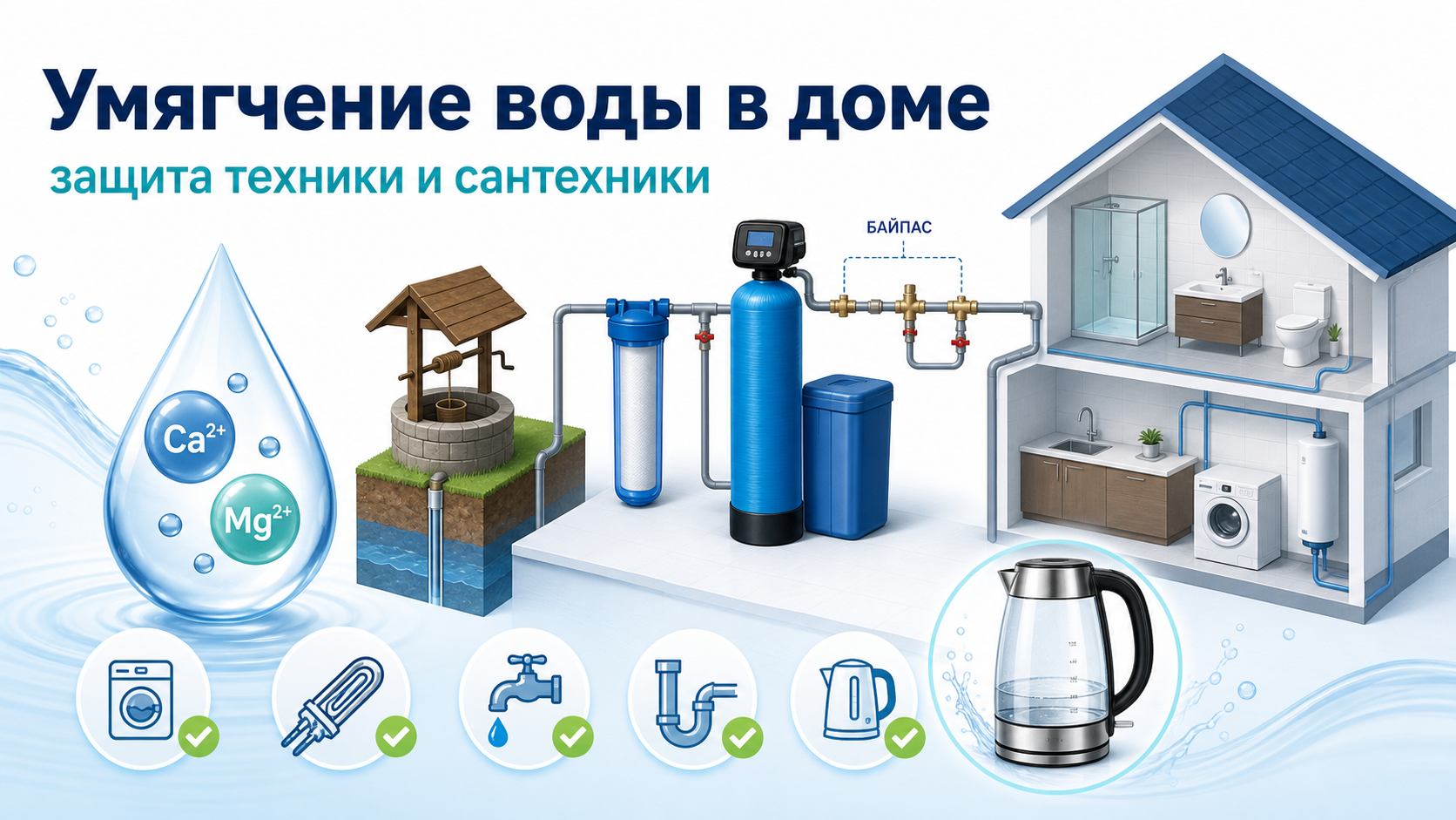 Как умягчить воду в частном доме